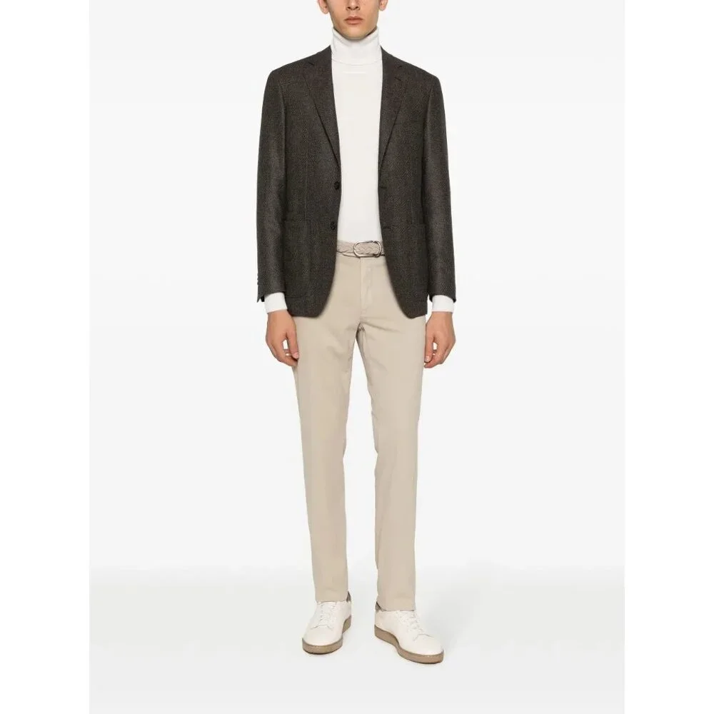 NWT $1,335 Canali Kei Single Breasted Wool Blazer Cedar Brown Size 38 Long